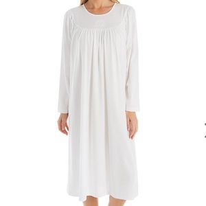 Calida White Soft Cotton Long Sleeve Nightgown 33000